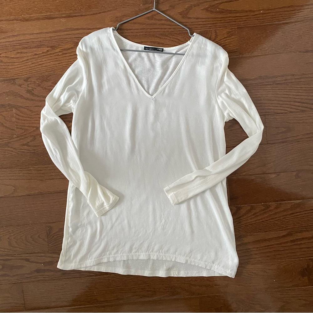 Zara shirt silky front, cotton back